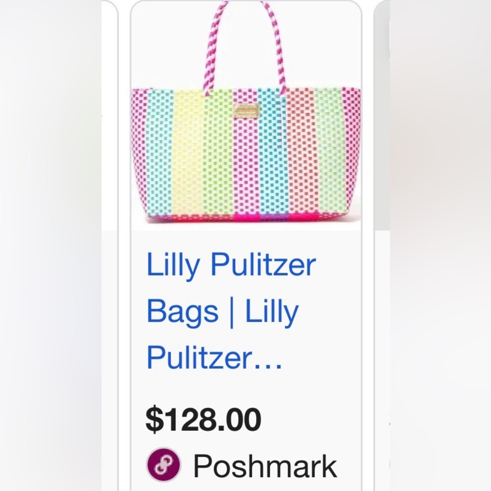 NWOT Lilly Pulitzer Vibrant Multicolored Woven Oversized Tote Bag - Picture 10 of 10